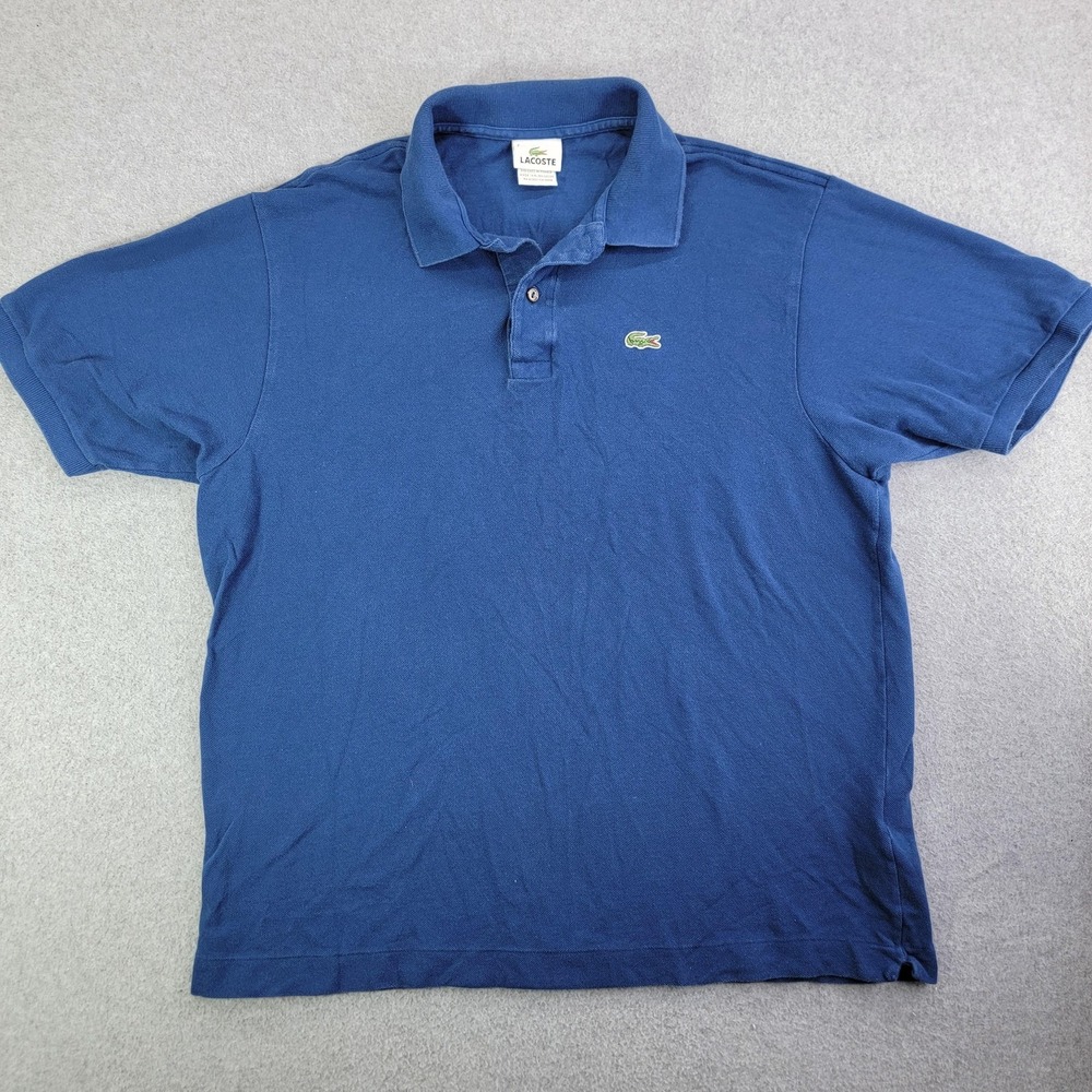 Lacoste Polo Shirt Mens 3XL Blue Short Sleeve Pique Cotton Croc Logo Classic Fit